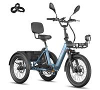 Fafrees F20 Mate II E-Bike Dreirad Senioren 21AH 48V [ Offiziell ] Damen elektrisch Ebike Pedelec Herren 25km/h, Elektrofahrrad Strassenzulassung 180kg, Elektro 3 Rad für Erwachsene, Klapprad 20 Zoll
