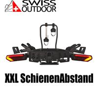 SwissOutdoor Fahrradträger E-Bike klappbar 2 Fahrräder 60kg für Anhängerkupplung | LED Rückleuchten | abschließbar | 13-poliger Stecker | faltbar | für SUV Kombi Van | Fatbike MTB Trekkingrad
