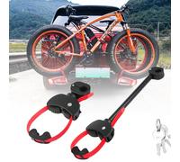 Fahrradträger Set mit Ratschenriemen, Rahmenhalter Ø25+30mm für Fahrrad/Ebike,Verstellbare Ratschenriemen-Befestigung, abnehmbar (Schwarz/Rot)