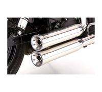 FALCON Double Groove Auspuff silber SOFTAIL Custom FXSTC