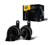 HELLA Fanfare - HELLA OE-CONNECT HORN TE26 SET - 12V - 110dB(A) - 400Hz-500Hz - Hochton/Tiefton - elektrisch - ECE - Gehäusefarbe: schwarz - Menge: 2 - 3FH 012 010-021