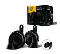 HELLA Fanfare - HELLA OE-CONNECT HORN TE26 SET - 12V - 110dB(A) - 400Hz-500Hz - Hochton/Tiefton - elektrisch - ECE - Gehäusefarbe: schwarz - Menge: 2 - 3FH 012 010-111