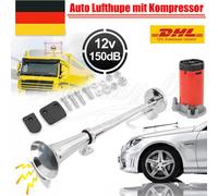 Fanfare Hupe Druckluft Horn Nebelhorn Chrom mit Kompressor 12V PKW LKW Bus