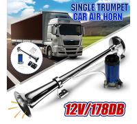 12V 178DB Silber Lufthorn Druckluft Horn für PKW LKW Fanfare Hupe Compressor Kit