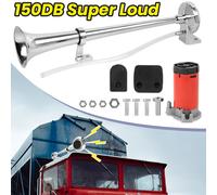 Fanfare Hupe Druckluft Horn Nebelhorn Chrom mit Kompressor 12V PKW LKW Bus Auto
