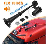Fanfare Hupe Druckluft Horn Nebelhorn Chrom mit Kompressor 12V PKW LKW Bus Boot