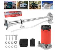 Fanfare Hupe Druckluft Horn Nebelhorn Chrom mit Kompressor DC 12V PKW LKW Bus