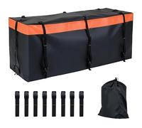 FANTASK 455 L Heckbox für Anhängerkupplung, 146 x 61 x 51 cm, Softshell-Heckträger wasserdicht & faltbar, Auto Hintere Gepäcktasche mit Riemen & Aufbewahrungstasche