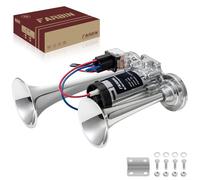 FARBIN Druckluft Hupe für Auto Zug Pkw 12V Fanfare Lufthorn mit Kompressor
