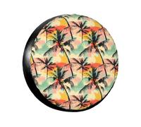 Farbverlauf Hawaii-Landschaft Reserveradabdeckung Reserveradabdeckung für Anhänger Wohnwagen LKW SUV Reserverad Reifen Reifen Abdeckung 14 Zoll für Durchmesser