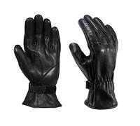 FAST WAY City Uni 211 Leder Motorradhandschuhe Sommer, Zertifizierte Motorrad Handschuhe Herr & Frau, Stretcheinsätze, Weitenverstellung, Schwarz, XS-3XL