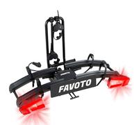 Favoto EBIKE Fahrradträger Anhängerkupplung Klappbar - Auto Kupplungsträger Heckträger für 2 Fahrräder bis 60kg Rennrad & MTB mit Diebstahlschutz Rücklicht & Nummernschildhalter 26x4.0