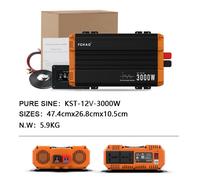FCHAO 2000W/3000W Reiner Sinus-Wechselrichter 12V24V auf 220V DC/AC Hybrid-Wechselrichter