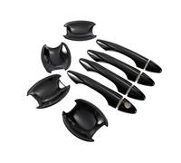 FDWPJYO Für Hyundai Tucson IX35 2009-2014 Carbon Fiber Gloss Black Chrome Auto Türgriff Abdeckung Schüssel Aufkleber Styling Auto Zubehör