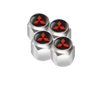 FDZNB Autoreifen-Ventilkappen, korrosionsbeständig, mit integrierter Gummidichtung zum Schutz vor Luftverlust. Für Mitsubishi Outlander, ASX, Eclipse Cross, L200, Pajero,Silver