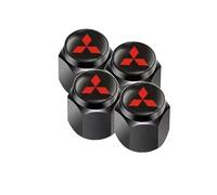 FDZNB Autoreifen-Ventilkappen, korrosionsbeständig, mit integrierter Gummidichtung zum Schutz vor Luftverlust. Für Mitsubishi Outlander, ASX, Eclipse Cross, L200, Pajero,Black