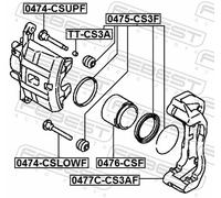 FEBEST 0477C-CS3AF Bremssattelhaltersatz