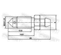 FEBEST Entlüfterschraube/-ventil, Bremssattel 8870006 für CITROËN/PEUGEOT FORD OPEL ALFAROME/FIAT/LANCI GENERAL MOTORS HONDA MAZDA MERCEDES-BENZ MITS