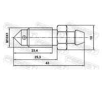 FEBEST Entlüfterschraube/-ventil, Bremssattel 8870012 für TOYOTA GREAT WALL