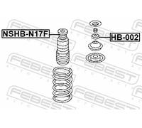 FEBEST Schutzkappe/Faltenbalg, Stoßdämpfer vorne rechts links für NISSAN NSHB-N17F