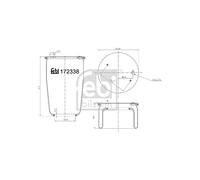 FEBI BILSTEIN Federbalg Luftfederung 172338 vorne rechts/links ohne Kolben 130mm für VOLVO