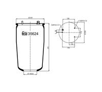 FEBI BILSTEIN Federbalg, Luftfederung 35624 Hinterachse rechts 248mm für DAF