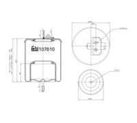 FEBI BILSTEIN Federbalg, Luftfederung Universal hinten rechts links mit Kolben 190mm für IVECO 107610