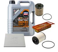 FEBI BILSTEIN Inspektionspaket 5L Liqui Moly Top Tec 4200 5W-30 für Fiat Doblo