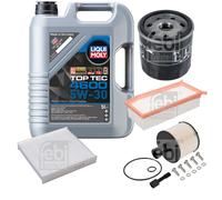 FEBI BILSTEIN Inspektionspaket 5L Liqui Moly Top Tec 4600 5W-30 für Dacia Logan
