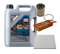 FEBI BILSTEIN Inspektionspaket 5L Liqui Moly Top Tec 4600 5W-30 für Opel Combo