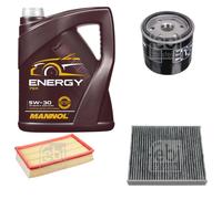 FEBI BILSTEIN Inspektionspaket 5L MANNOL Energy 5W-30 für Ford Focus II DA_