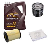 FEBI BILSTEIN Inspektionspaket 5L MANNOL Energy 5W-30 für Ford Focus II DA_