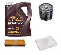 FEBI BILSTEIN Inspektionspaket 5L MANNOL Energy 5W-30 für Ford Focus II DA_