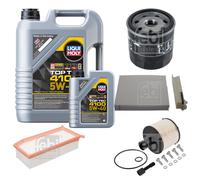 FEBI BILSTEIN Inspektionspaket 6L LIQUI MOLY Top Tec 4100 5W-40 für Dacia Duster