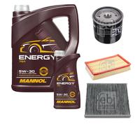FEBI BILSTEIN Inspektionspaket 6L MANNOL Energy 5W-30 für Ford Focus II DA_