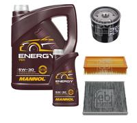 FEBI BILSTEIN Inspektionspaket 6L MANNOL Energy 5W-30 für Ford Focus II DA_