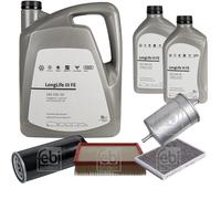 FEBI BILSTEIN Inspektionspaket 7L VW 0W30 Longlife III für Audi A6 Avant 4B C5