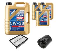 FEBI BILSTEIN Inspektionspaket 8L Liqui Moly 5W30 Longlife3 für Mazda 5 CW 1.8