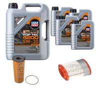 FEBI BILSTEIN Inspektionspaket 9L Liqui Moly Top Tec 4200 5W-30 für Audi A8 4E_