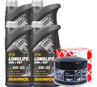 FEBI BILSTEIN Ölfilter + MANNOL 7715 LONGLIFE Motoröl, 4 Liter