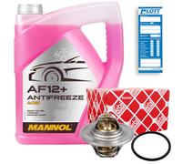 FEBI BILSTEIN Thermostat Kühlmittel 174399 + 5L Mannol AG12 Frostschutz Rot