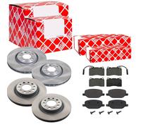 FEBI Bremsscheiben belüftet vorne+hinten+Bremsbeläge für Alfa Romeo 159 939