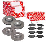 FEBI Bremsscheiben belüftet vorne+hinten+Bremsbeläge für Lancia Delta III