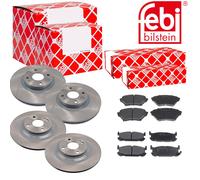 FEBI Bremsscheiben belüftet vorne+hinten+Bremsbeläge für Mazda MX-5 II NB