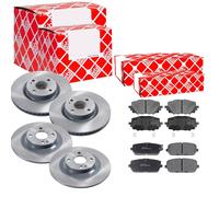 FEBI Bremsscheiben belüftet vorne+hinten+Bremsbeläge für Mazda MX-5 IV Fiat 124
