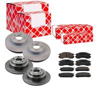 FEBI Bremsscheiben belüftet vorne+hinten+Bremsbeläge für Subaru Legacy II