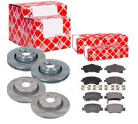 FEBI Bremsscheiben belüftet vorne+hinten+Bremsbeläge für Toyota Avensis T27
