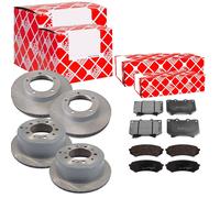 FEBI Bremsscheiben belüftet vorne+hinten+Bremsbeläge für Toyota Land Cruiser