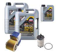 FEBI Inspektionspaket 11L LIQUI MOLY Top Tec 4100 5W-40 für Audi A6 Allroad
