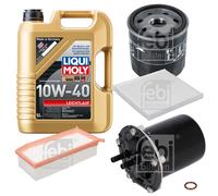 FEBI Inspektionspaket 5L LIQUI MOLY 10W-40 Leichtlauf für Dacia Lodgy JS_ 1.5